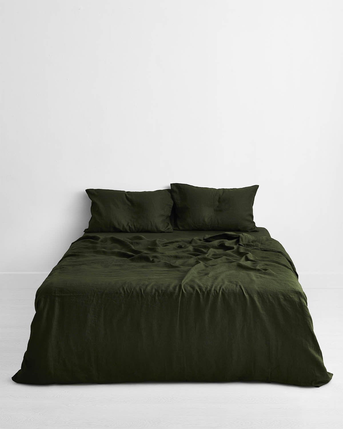 Olive 100% Flax Linen Pillowcases (Set of Two)