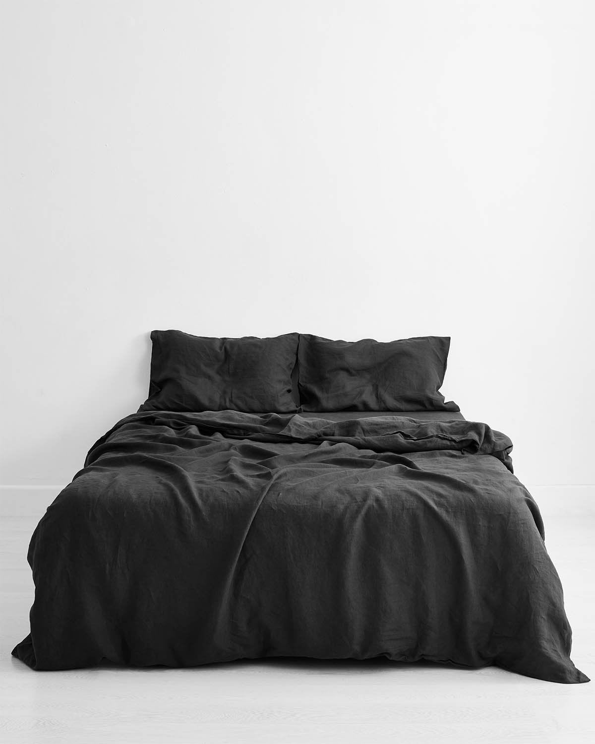 Charcoal 100% Flax Linen Pillowcases (Set of Two)