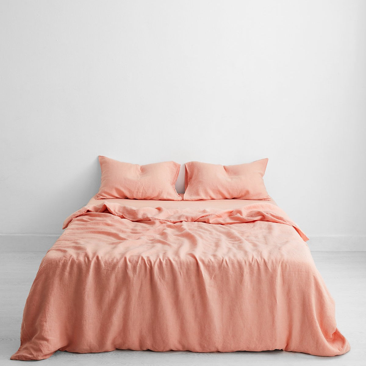 Peach 100% Flax Linen Bedding Set