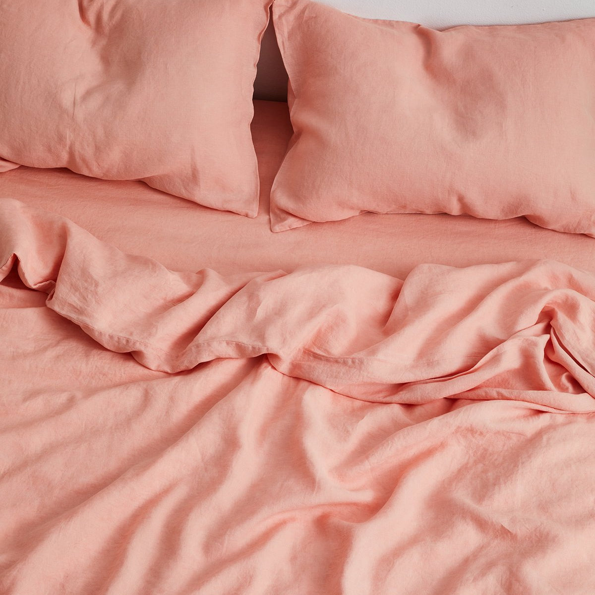 Peach 100% Flax Linen Bedding Set